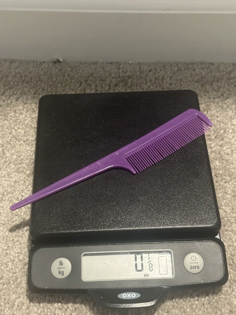 Purple Rat Tail Comb Fine Tooth Styling Pick